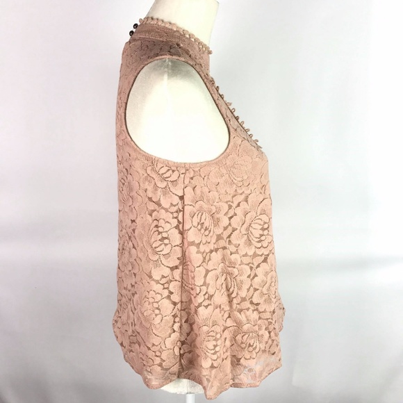 Skylar & Jade Floral Lace High Neck Tank Top - Picture 3 of 4